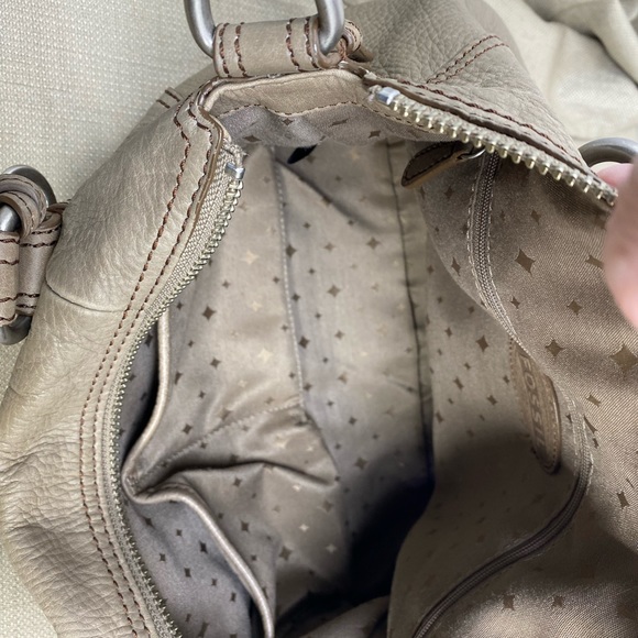 FOSSIL TAUPE PEBBLE-LEATHER SATCHEL - Picture 11 of 13